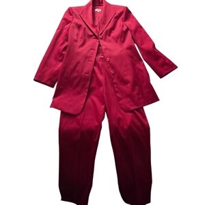 Cleo Petites Red Pant Suit | Blazer 10P Pants 6P | MIXED SIZES